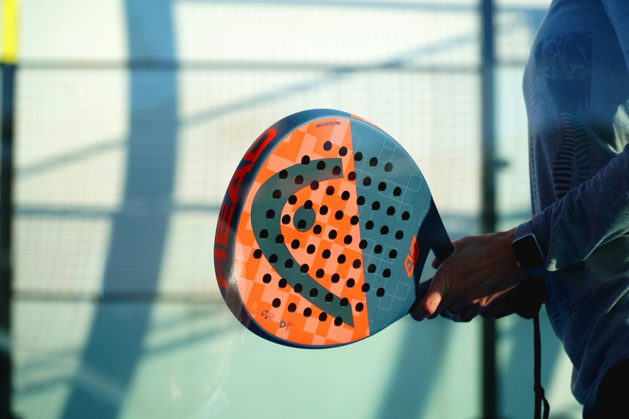 Padel player with sports shoes